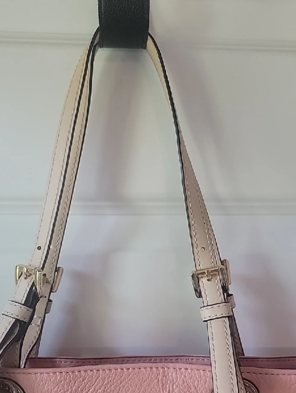Michael Kors Blush Pink Leather Tote with Gold Accents